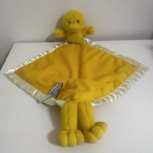 My Banky Sarah Duck Security Blanket Lovey Lovie Plush Yellow Satin Trim